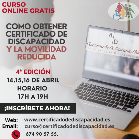 NUEVO CURSO 4ª EDICIÓN CERTIFICADO DE DISCAPACIDAD